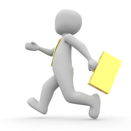 Fleeing the success of many people pursue a Businessmanの写真素材