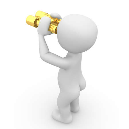 The golden binoculars as observers and vision device.の写真素材