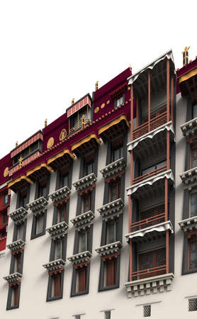 The first palace was built in 637 by Songtsen Gampo, for his wife Wen Cheng on the "Red Mountain" in Lhasa.の写真素材