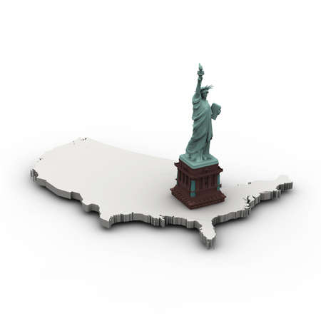 Statue of Liberty was dedicated in 1886 and is a gift of the French people to the United States.の写真素材