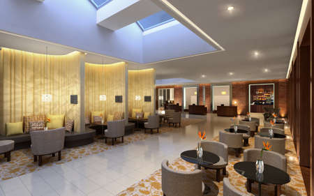 A visualization of an interior design for a living area plus hotelの写真素材