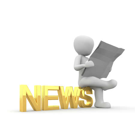 A character has quite a lot of new news to read.の写真素材