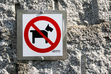 Wall with marking, dogs banned, symbol photo for bureaucracyの写真素材