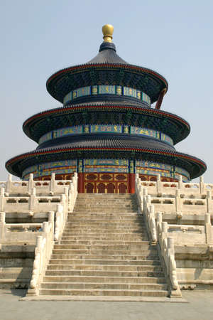 The Temple of Heaven in Beijing China. The Beijing landmark where formerly the Chinese emperor worshipped Heaven and prayed for good harvestの写真素材