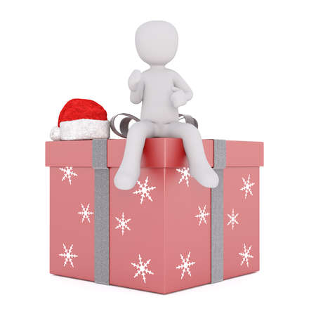 3d model sitting on the christmas gift