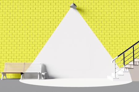 billboard mockup Mockup 3d illustration interior emplate,  trend,  trendy,  up,  wall,  white,  work,  workplace  mock,  mockup,の写真素材