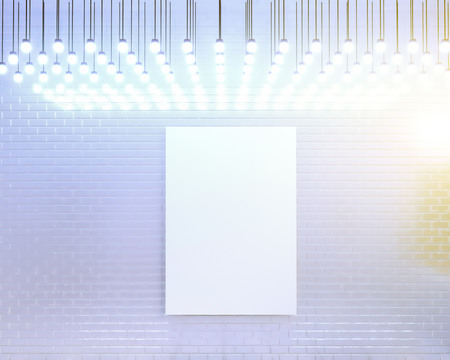 mock up poster with vintage pastel hipster minimalism loft interior background, 3D rendering, 3D...