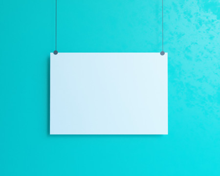 Poster Mock-up, Mock-up Template On Isolated White Background, 3D Illustration.の写真素材