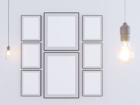 Poster Mock-up, Mock-up Template On Isolated White Background, Ready For Your Design, 3D...