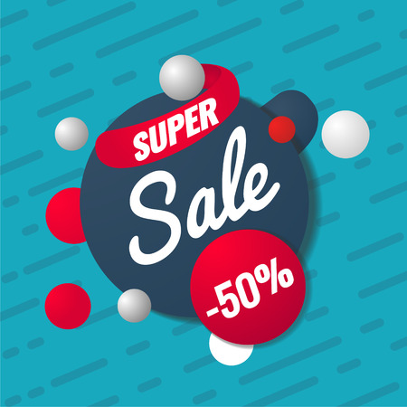 Super sale banner template design illustration.のイラスト素材
