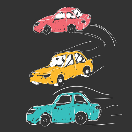 Cars, icons set. Transport, transportation, vehicle concept. Vector illustration doodle,  abstract,  people,  art,  modern,  shape,  signのイラスト素材
