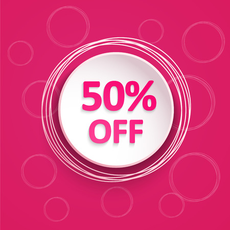 Summer sale banner 50 vector illustration template,  text,  tropical,  upのイラスト素材