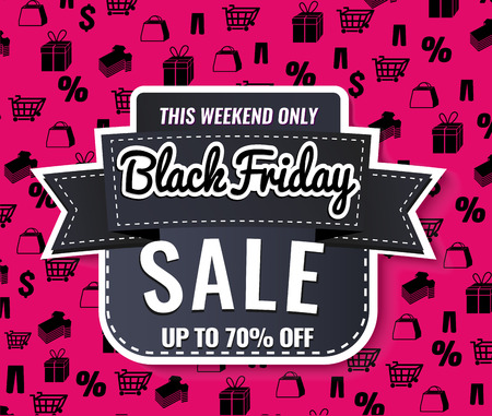 Black Friday sale inscription design template, special offer.のイラスト素材