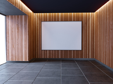 mock up poster frame in hipster interior background, 3D render urban,  white,  wooden,  work