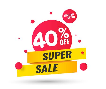 Super Sale, Mega. this weekend special offer banner, up to 50 off. Vector illustration.のイラスト素材