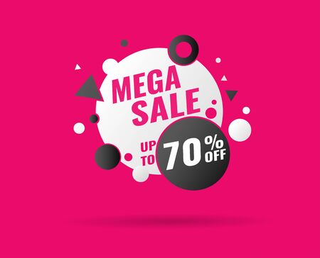 Super Sale, Mega. this weekend special offer banner, up to 40 off. Vector illustration.のイラスト素材