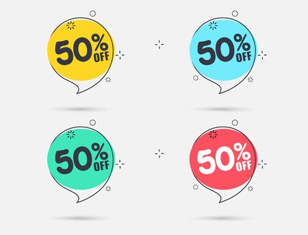 Vivid design bolt-in retro poster design style. Vintage colors and shapes. Square vector banner with rounded corners on the leg for a mega big sale.The 90s or 80s Memphis style.のイラスト素材