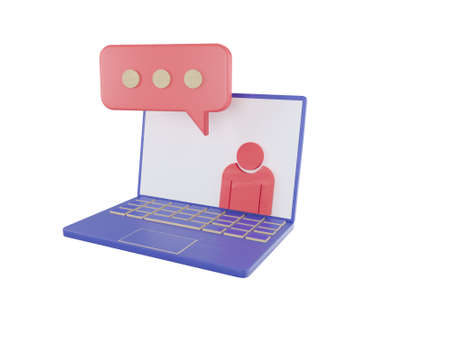 online education 3d icons. e-book, online lecture, curriculum, blue-pink laptop isolated on white backgroundの写真素材