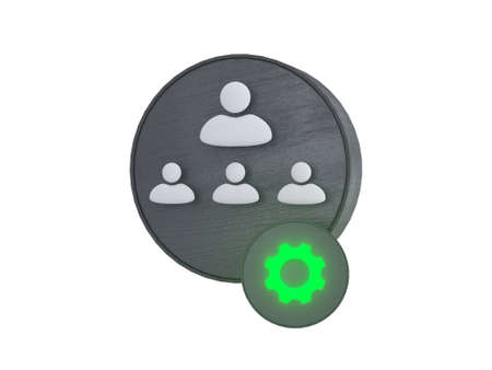 Business Communication icon black isolated on white background. Corporate signs. 3d illustration. renderの写真素材