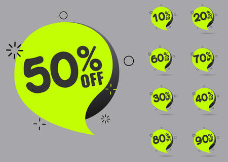 50 percent discount isolated vector flat icon with discount solid, line iconsのイラスト素材
