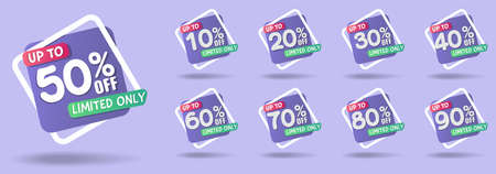 50 percent discount isolated vector flat icon with discount solid, line icons
