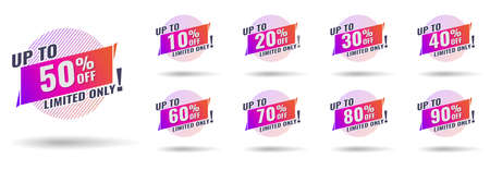 50 percent discount isolated vector flat icon with discount solid, line iconsのイラスト素材