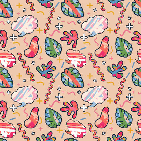 abstract seamless shape in vibrant colors. Creative repeating background.