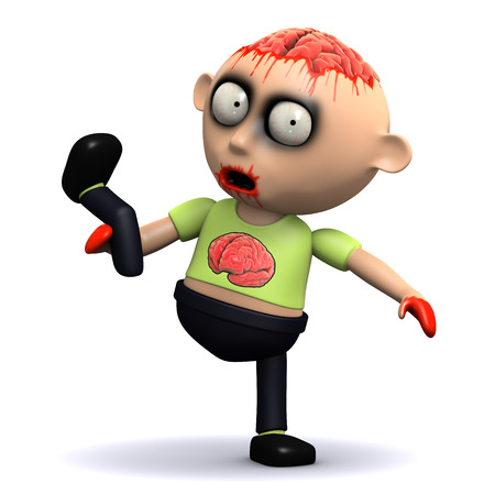 3d render of a zombie with a loose legの写真素材