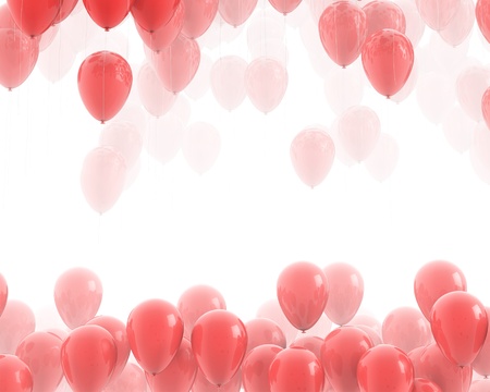 Red balloons backgroundの写真素材