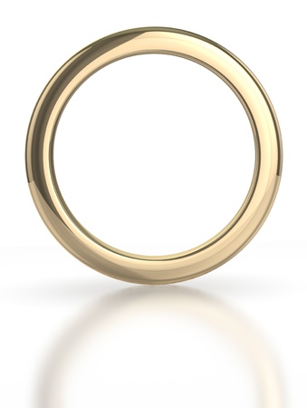 Golden ring isolated with clipping pathの写真素材