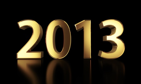 Golden 2013 year isolated with clipping pathの写真素材