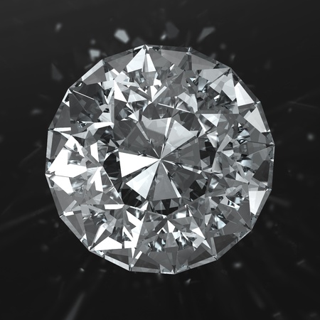Round diamond from top side - clipping pathの写真素材