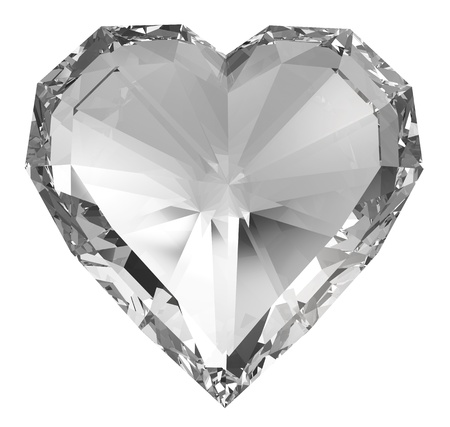 Diamond heart isolated with clipping pathの写真素材
