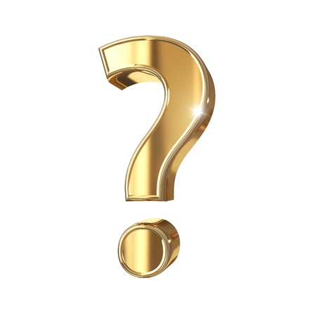 Golden symbol with clipping path isolated on white background