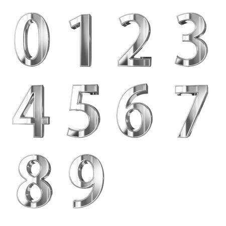 golden numbers isolated with clippign pathの写真素材
