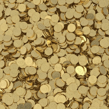 Golden Bitcoin digital currency background