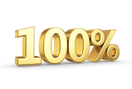 golden 3D percentage icon - isolated with clipping pathの写真素材