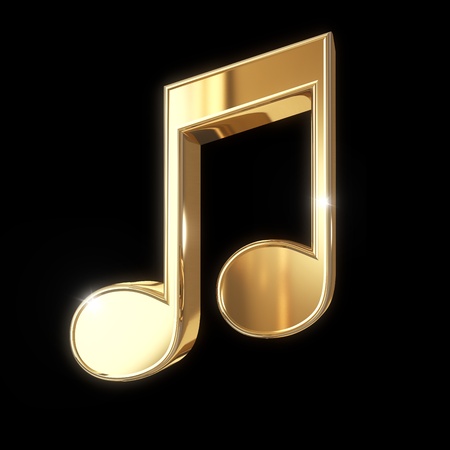 Golden  sign isolated on black with clipping pathの写真素材