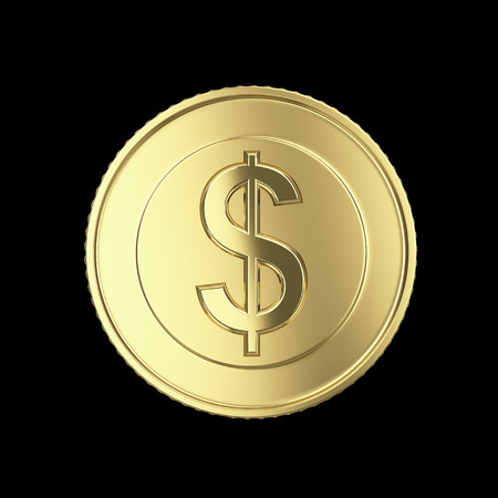 Beautiful golden dollar coin の写真素材