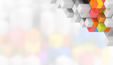 Bussines card concept design - 3D colorful cubes backgroundの写真素材