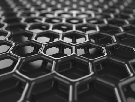 Abstract black heaxagonal carbon background