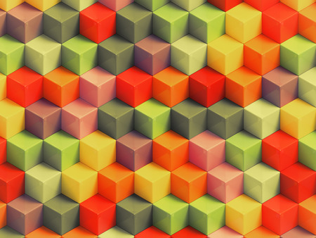 Abstact vintage cubes - 3D geometric backgroundの写真素材