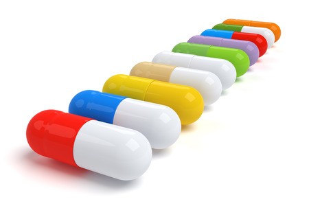 Colorful Vitamin Tablet - 3D Renderの写真素材