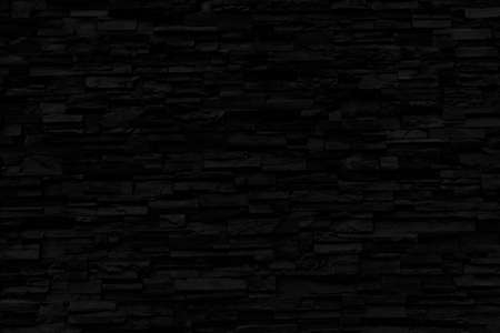 Black Brick Wall Texture - Black Abstract Background - Dark Backdropの写真素材