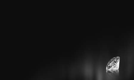 Diamond Background - Luxury Beautiful Shiny Diamond in Brilliant Cut on Black Background - Crystal Backgroundの写真素材
