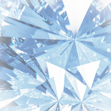 Beautiful 3D Rendered Shiny Diamond in Brilliant Cut on White Background, Crystal Backgroundの写真素材