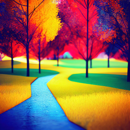 Beautiful Autumn Leaves Backgrounds - Aquarel Illustrationの写真素材