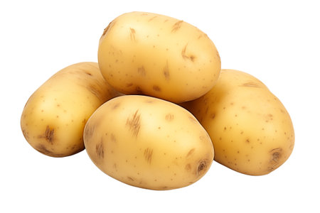 Potatoes isolated on a white background.の素材