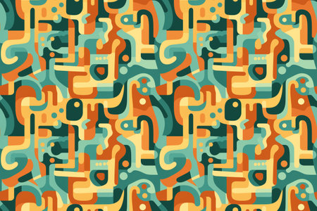 Acid Trip Waves Pattern: Wavy lines and shapes that seem to undulate and flow in surreal colors.の素材