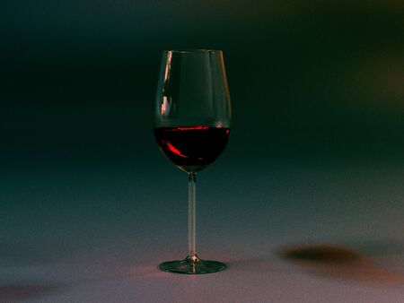 glass with transparent wine on a white backgroundの写真素材
